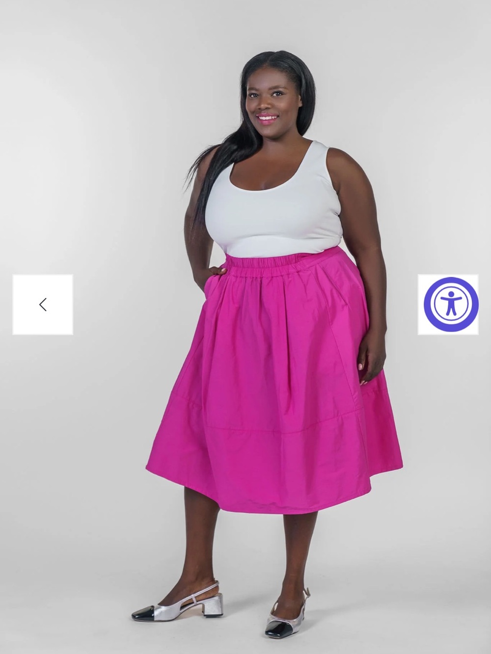 NWT Bitte Kai Rand Fuchsia Midi Skirt w/ Elastic Waist & pockets, XXL - Picture 4 of 6